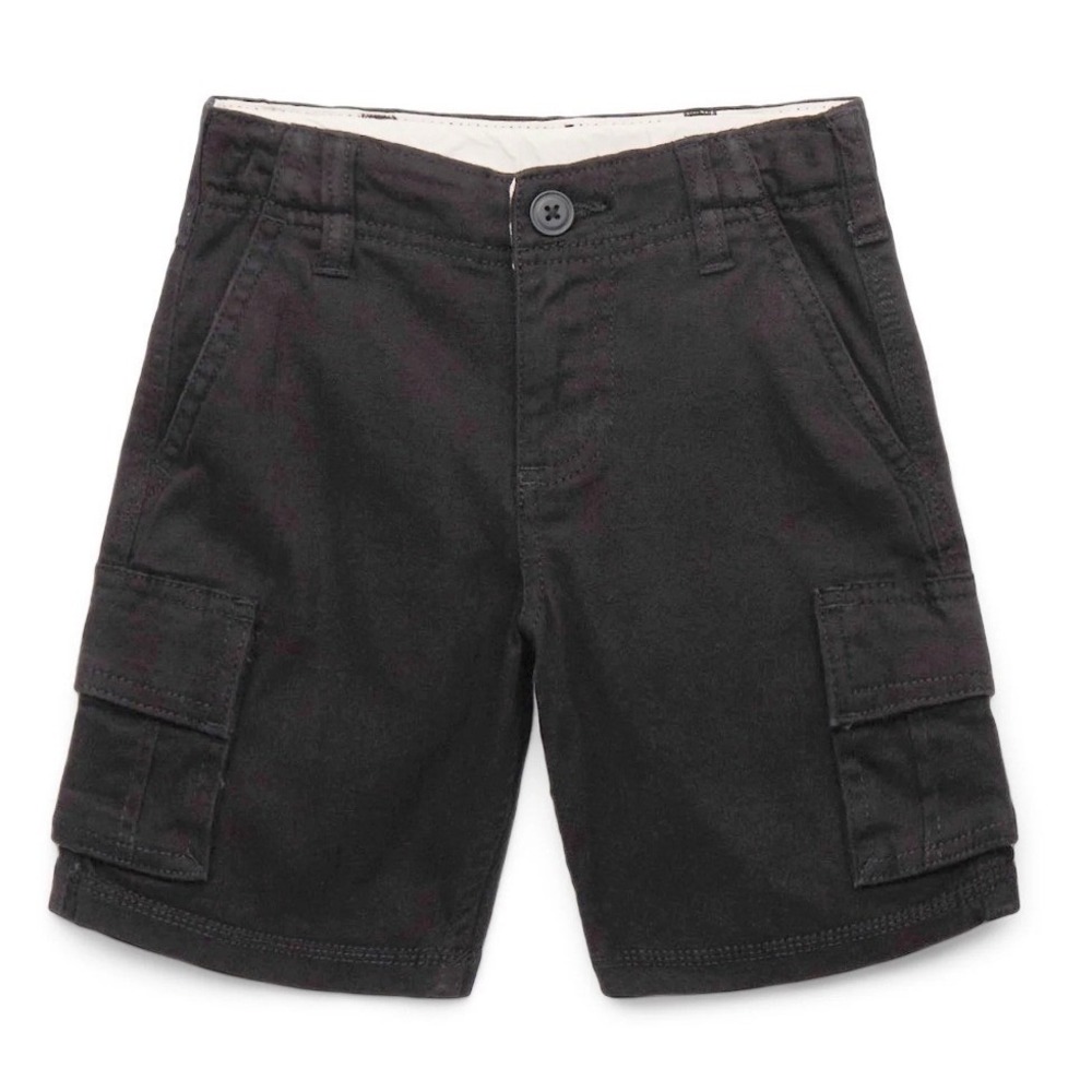 Wonder Nation Boys Black Cargo Shorts Size 6 New Twill Utility School Uniform